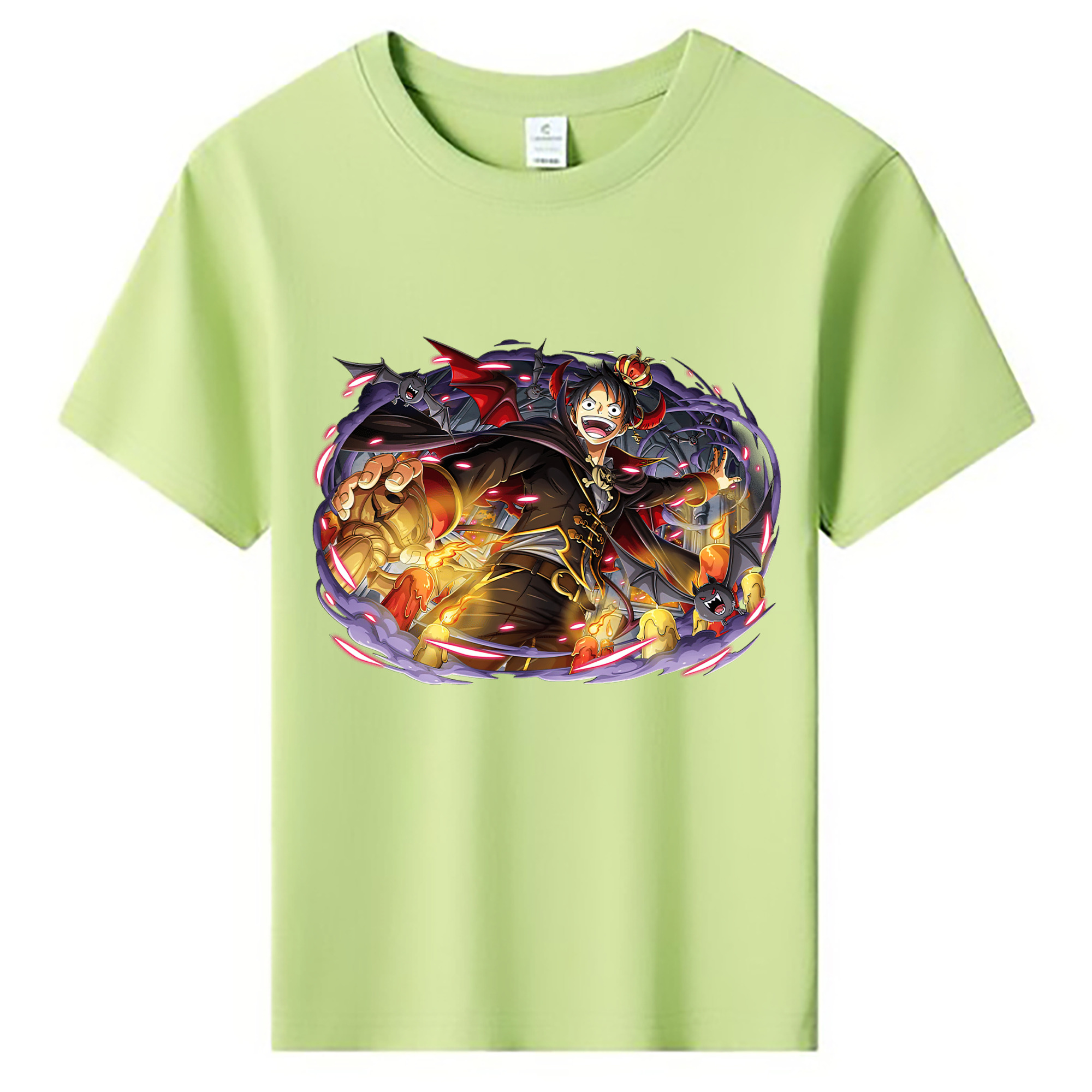 ワンピース モンキー・D・ルフィ ONE PIECE Monkey D. Luffy 綿100％キッズTシャツ（フロントプリント）
